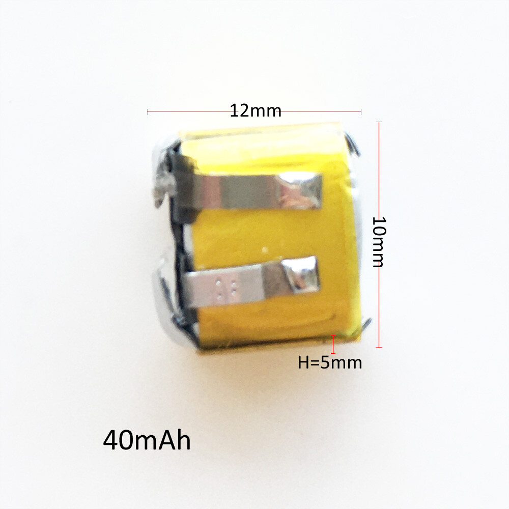 2 x 3.7V 40mAh Lipo Batería Recargable Para Auriculares Auriculares Auriculares 501012- - Image 2