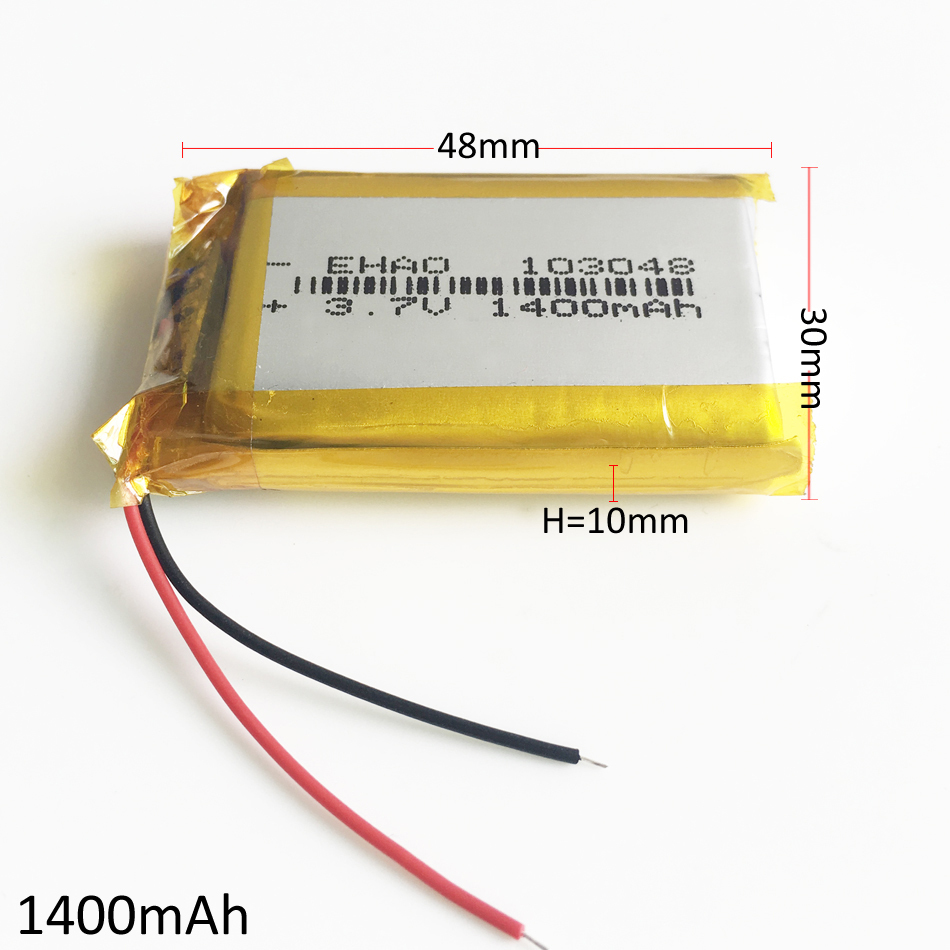 Batería de polímero LiPo de 3,7 V 1400 mAh recargable 103048 para DVD GPS PAD CÁMARA PSP- - Image 4