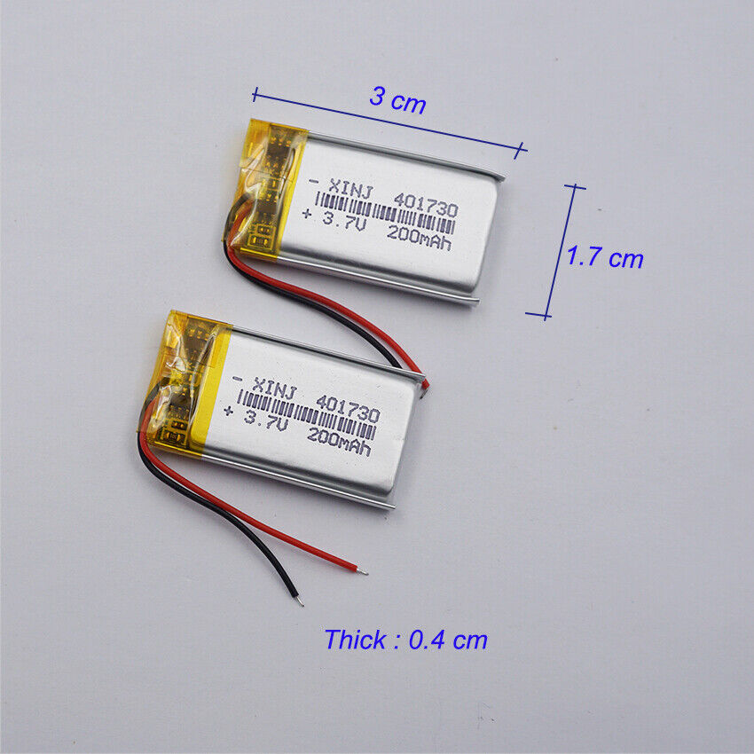 Batería Li 401730 Li-ion para Auriculares Bluetooth 2 piezas 3.7v 200mah 0.74Wh- - Image 2