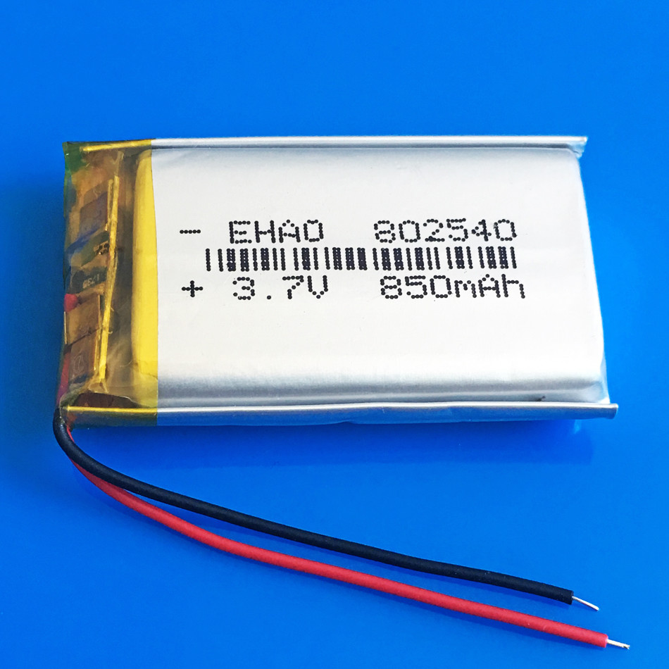 Batería recargable 5 piezas 850mAh 3.7V Li po para grabadora MP4 MP5 PSP GPS 802540- - Image 2