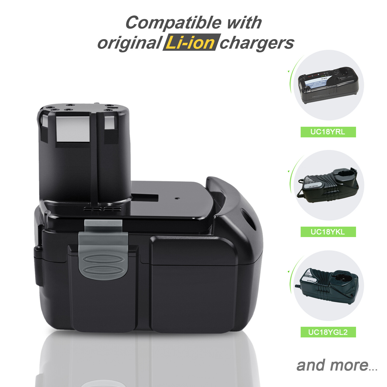 18V 3.5Ah Batteria per Hitachi BCL1815 BCL1820 BCL1825 BCL1830 BCL1840 EBM1830 - Image 2