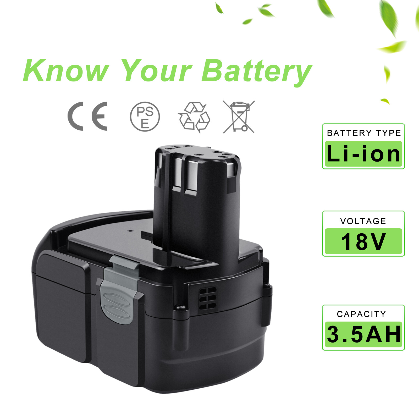 18V 3.5Ah Batteria per Hitachi BCL1815 BCL1820 BCL1825 BCL1830 BCL1840 EBM1830 - Image 3
