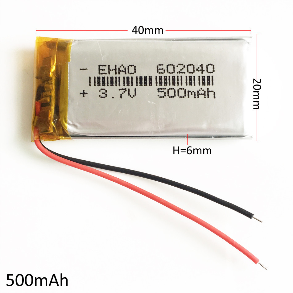 Batería de polímero lipo 5 piezas 3,7 V 500 mAh 602040 para teléfono celular MP3 DVD GPS cámara- - Image 2
