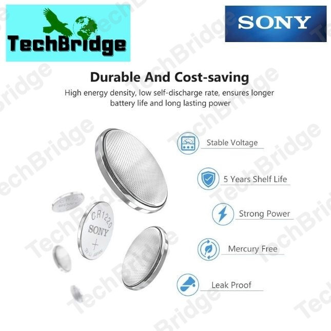 CR1220 SONY 3V Lithium Coin Button Cell Battery 2batteries - Image 5