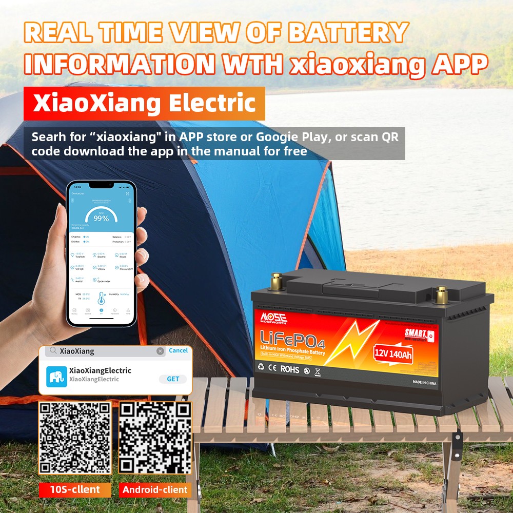 1/2pcs 12V 140Ah Bluetooth LiFePO4 Batería Litio Inteligente BMS 3.548KW Barco Solar- - Image 2