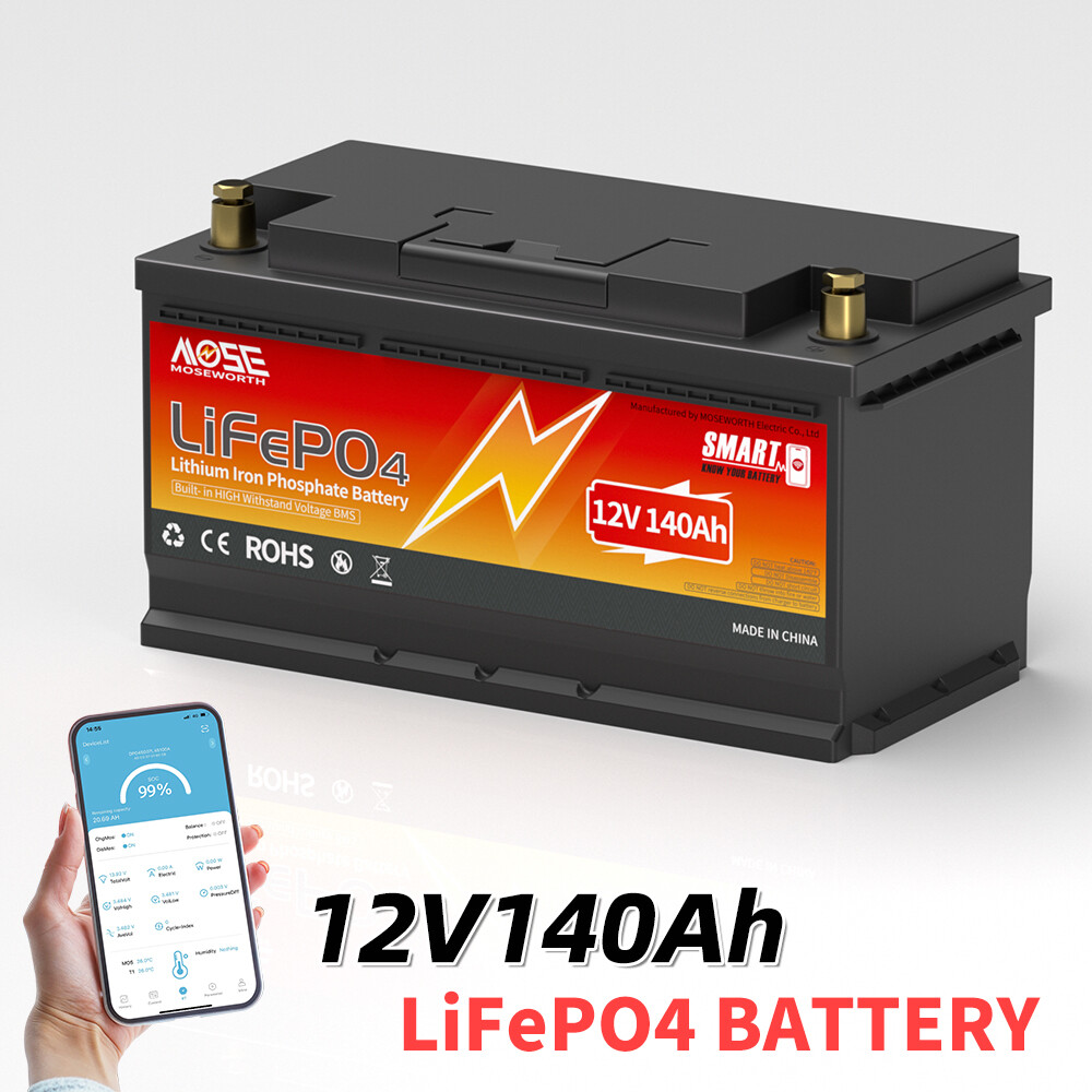 1/2pcs 12V 140Ah Bluetooth LiFePO4 Batería Litio Inteligente BMS 3.548KW Barco Solar- - Image 3