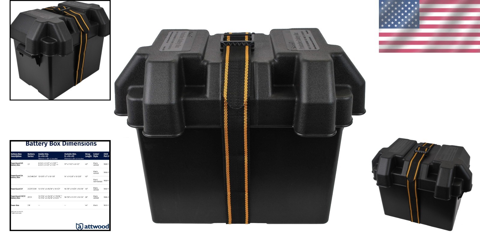 Marine-Grade Non-Vented Battery Box with Heavy-Duty Strap for Group 24 Batteries - Image 2
