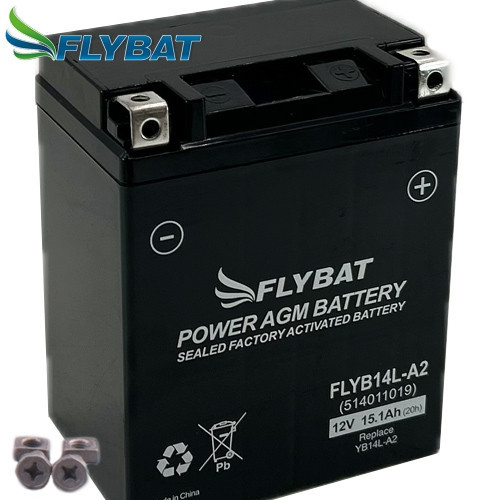 Batería Moto FlyBat FLYB14L-A2 / YB14L-A2 AGM Cerrada, 12V|15,1Ah (132x-