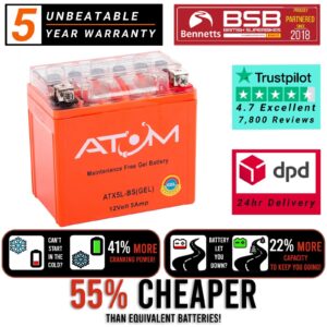 Batería de gel para motocicleta YTX5L-BS Atom para Kawasaki KLX 450 R 08-19-