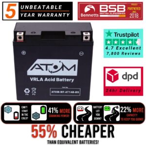 Batería de moto YT14B-BS Atom AGM 12V para Yamaha XV 1700 2003-2005-