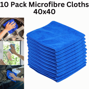 Paños de microfibra grandes 40x40 limpieza de ventanas de coche tela suave azul paquete de 10-