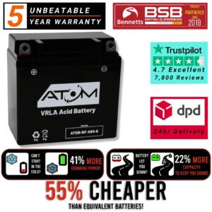 YB9-B - Batería Atom AGM Moto 12V 9Ah 175CCA Piaggio Beverly 125 2002-2015-
