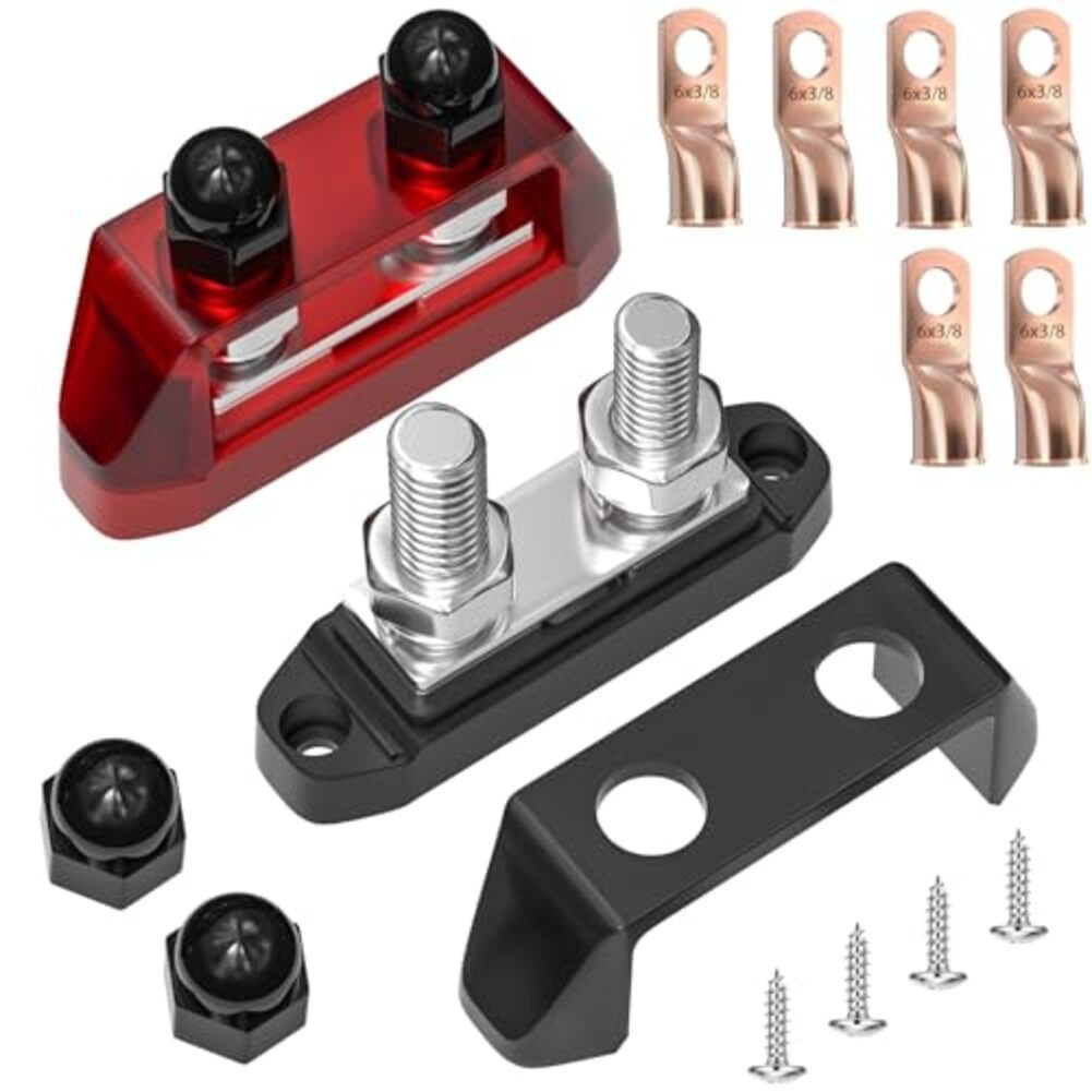 Automotive Marine 12V 250A Battery Distribution Block with Protective Cover