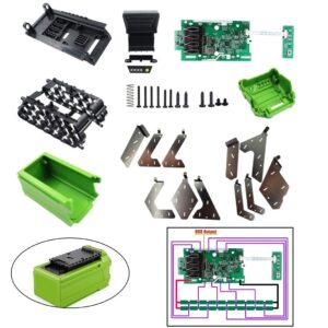 Placa de circuito de protección robusta con estuche de plástico para baterías de cortacésped de 40 V-