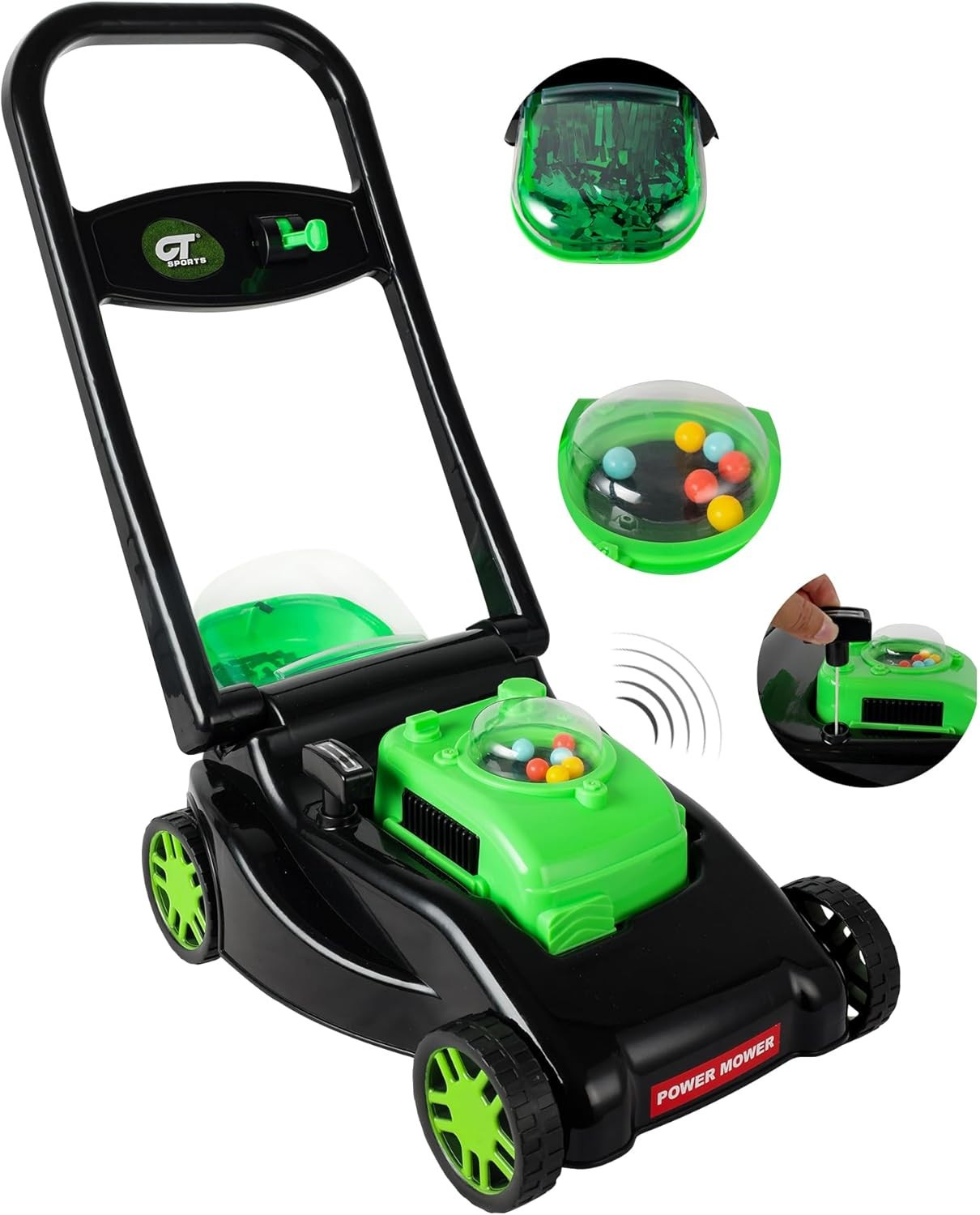 Cortacésped para niños con acción de corte de césped realista y sonidos sin baterías-