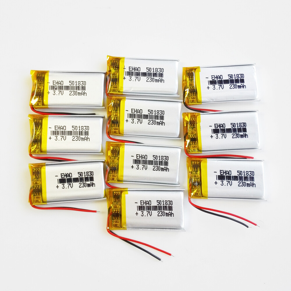 Batería de polímero lipo de 10 piezas 3,7 V 230 mAh 501830 para auriculares GPS Bluetooth MP3 MID-