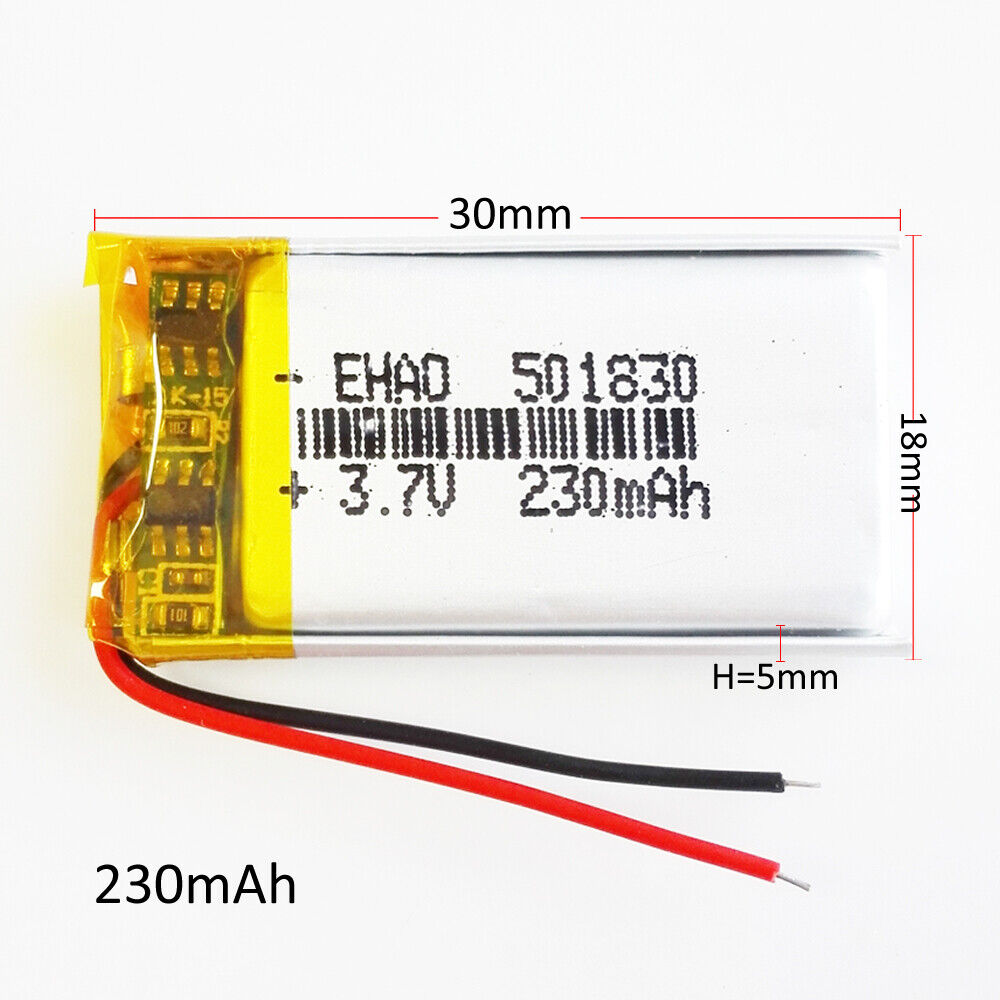 Batería de polímero lipo de 10 piezas 3,7 V 230 mAh 501830 para auriculares GPS Bluetooth MP3 MID- - Image 2