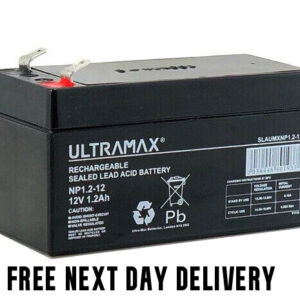 Batería Ultramax de repuesto de plomo ácido sellado Power Kingdom PS1.2-12 12V 1.3Ah-