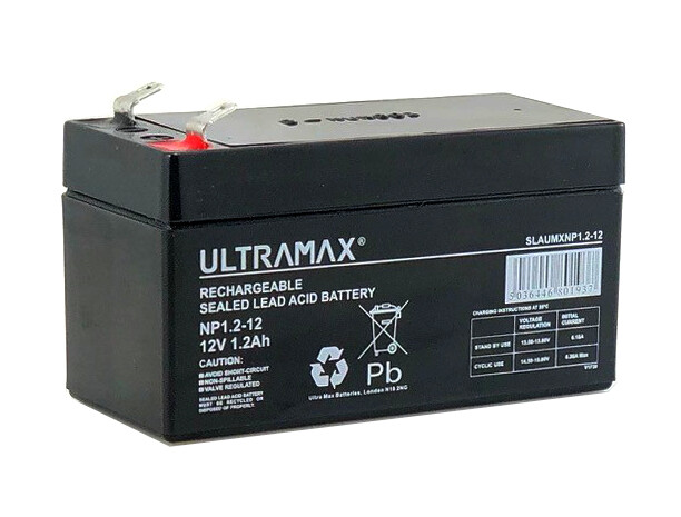 Batería Ultramax de repuesto de plomo ácido sellado Power Kingdom PS1.2-12 12V 1.3Ah- - Image 2