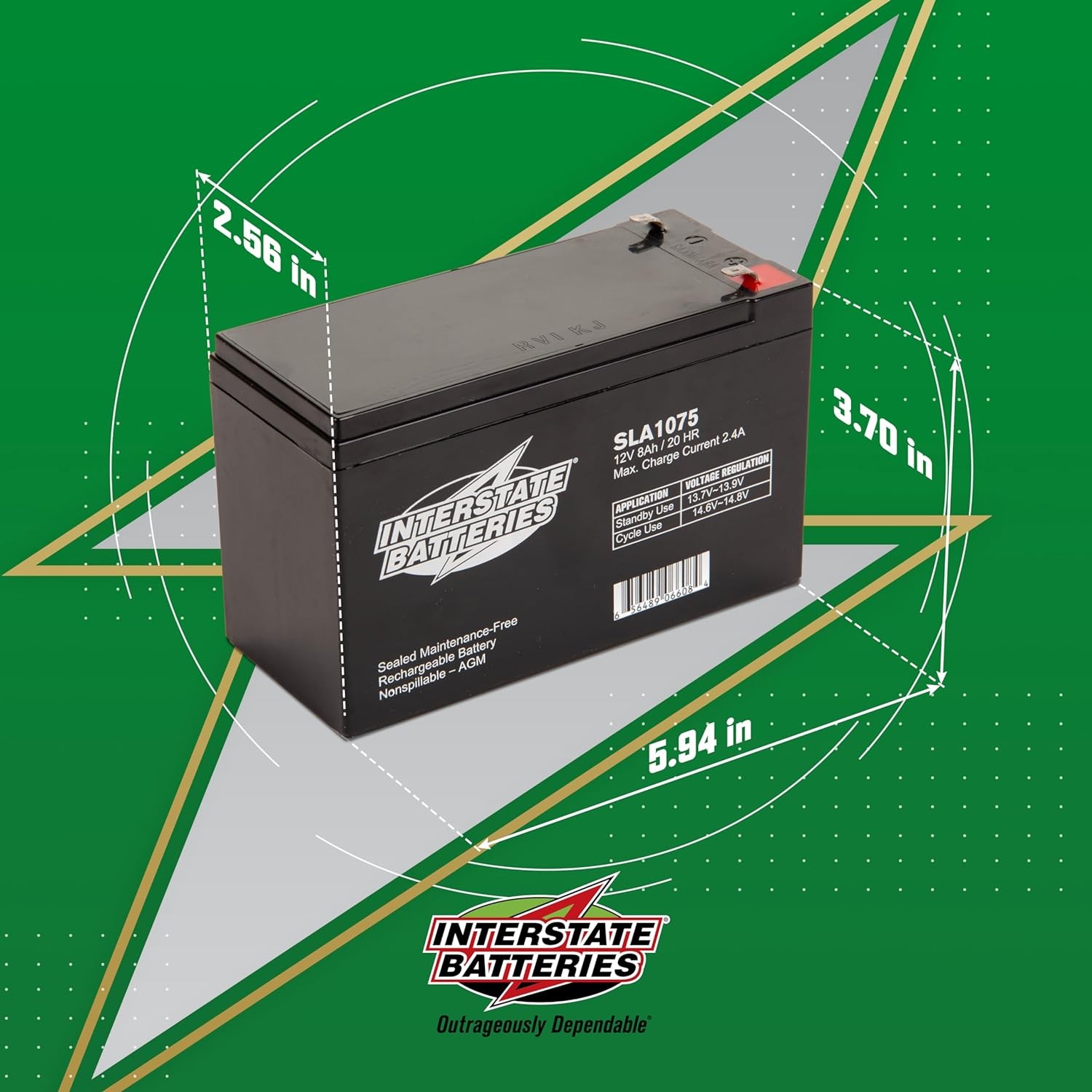 Interstate Batteries 12V 8Ah Battery (SLA1075) Sealed Lead Acid Rechargeable... - Image 5