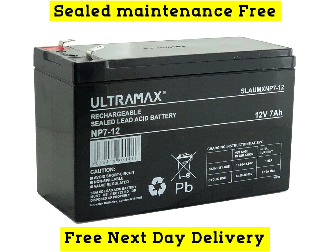 1 x Ultramax ES7-12 Y7-12 12V 7Ah AGM GEL SLA Baterías-