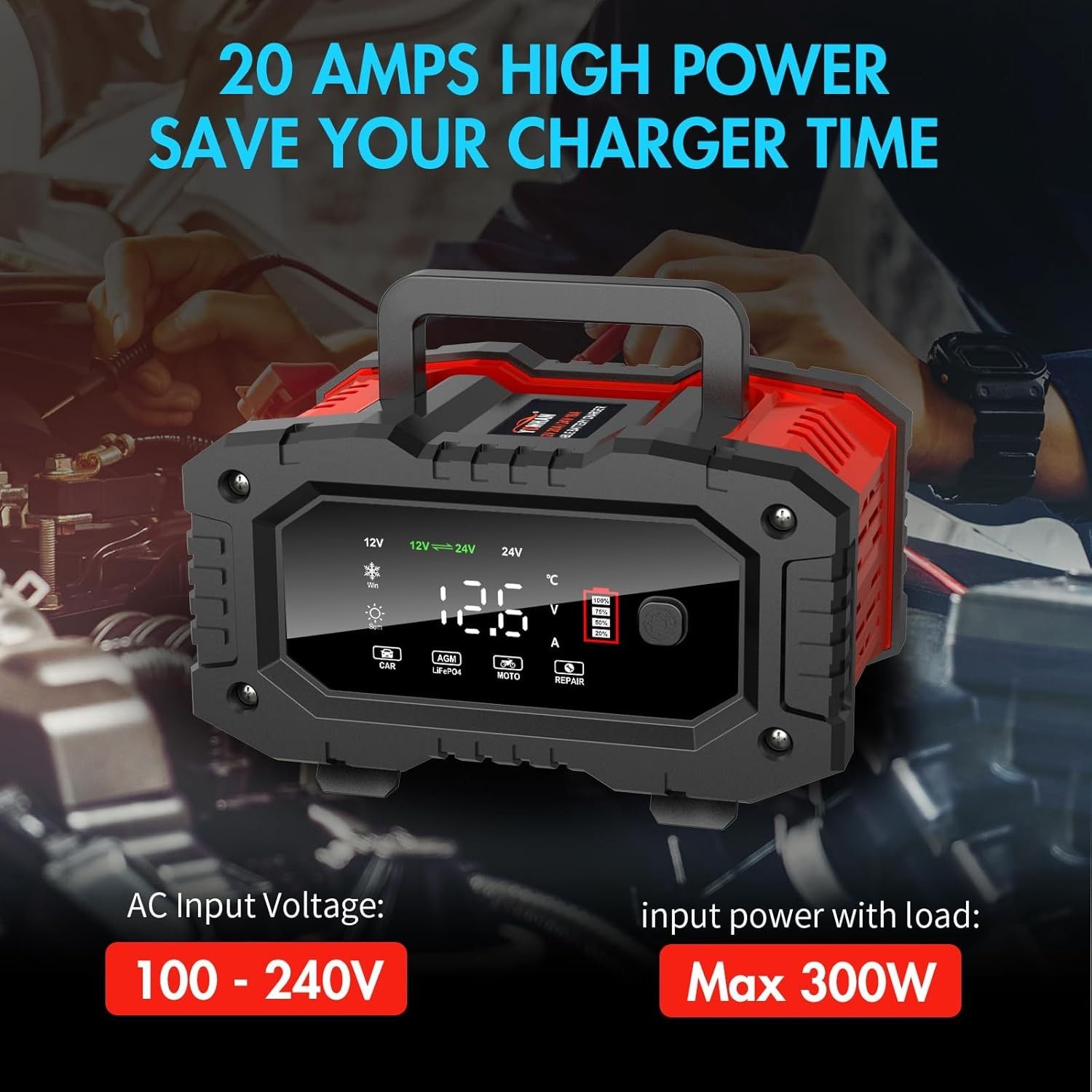 Cargador Mantenedor De Bateria 12V/24V Para Auto Carro Automóvil Automático NUEVO- - Image 3
