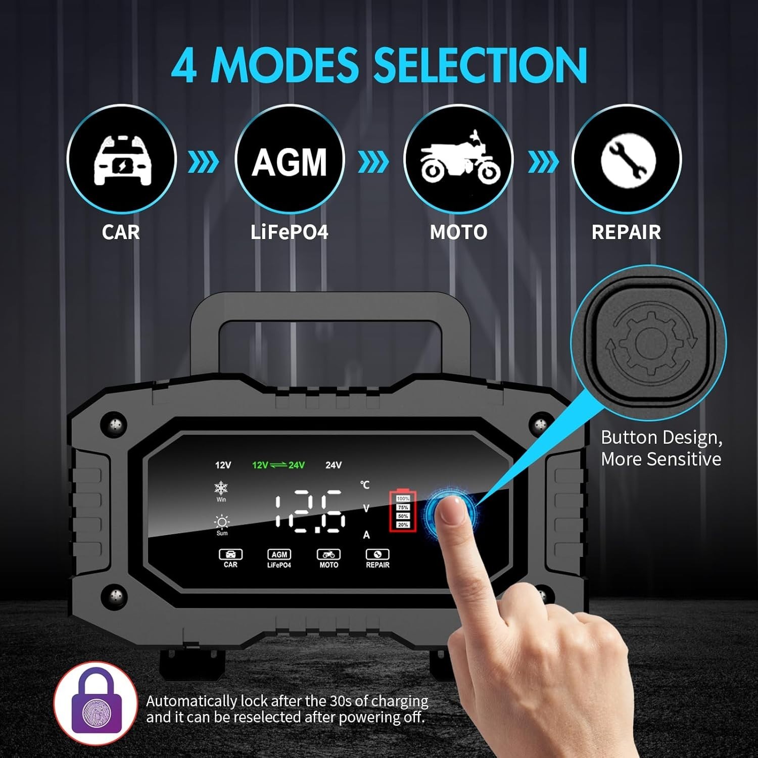 Cargador Mantenedor De Bateria 12V/24V Para Auto Carro Automóvil Automático NUEVO- - Image 4