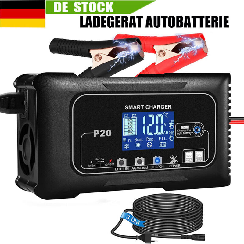 Cargador de batería inteligente de litio 12V 24V LiFePO4 10A 15A 20A 25A- - Image 4