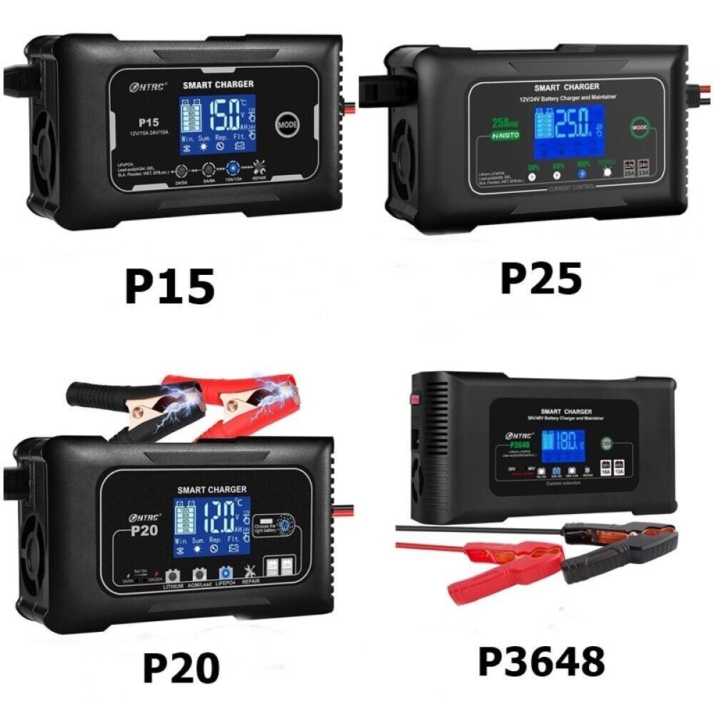 Cargador de batería inteligente de litio 12V 24V LiFePO4 10A 15A 20A 25A- - Image 5