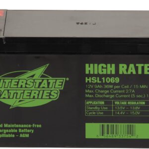 Baterías Interestatales 12V 9Ah Alta Velocidad SLA AGM VRLA Batería Tuerca Perno Terminal-