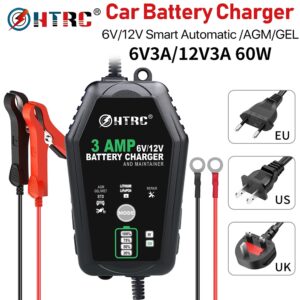 Cargador de Batería Inteligente HTRC Coche Moto 6V 12V 3A Pulso Reparación LiFePO4-