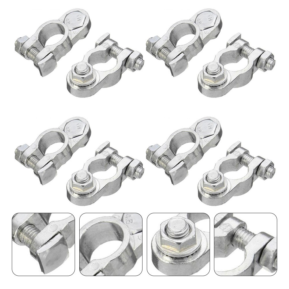 8 Piezas Soporte de Batería Universal 12V Práctico Clip de Terminal de Batería Clip de Batería-