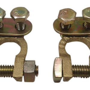 2x Latón Sólido Poste Superior Batería Cable Terminal Automotriz Terminales Oro-