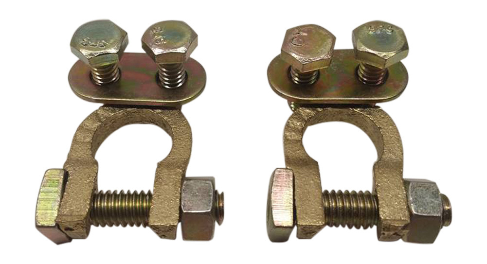 2x Latón Sólido Poste Superior Batería Cable Terminal Automotriz Terminales Oro-