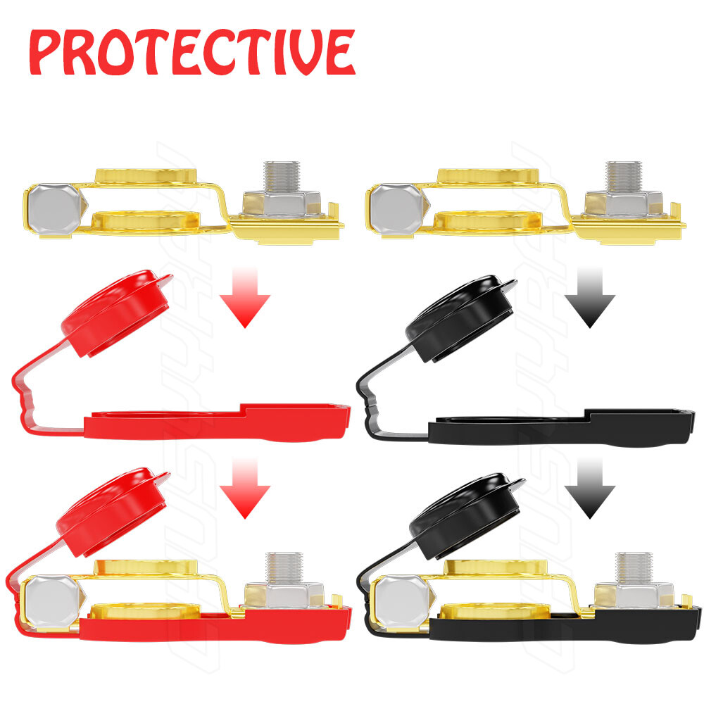 Conectores de abrazadera de terminales de cable de batería de 3 vías de poste superior automotriz de 12 V para automóvil- - Image 3