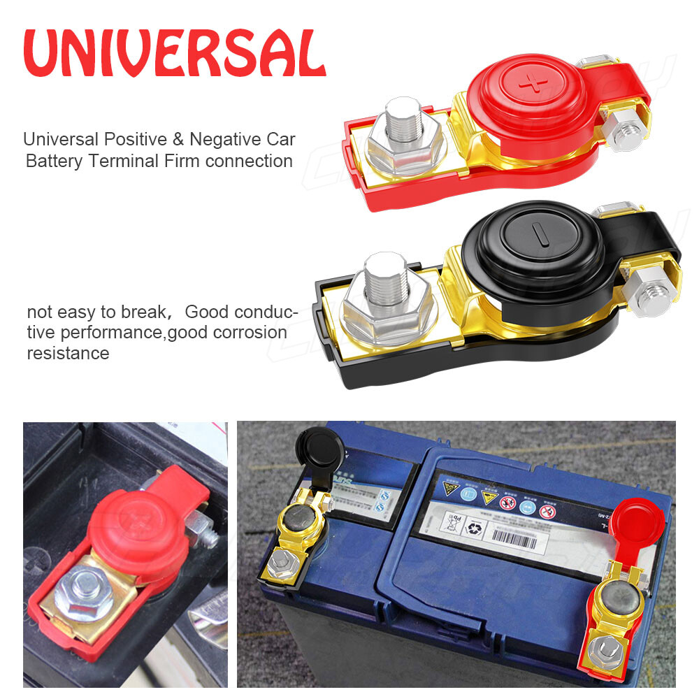 Conectores de abrazadera de terminales de cable de batería de 3 vías de poste superior automotriz de 12 V para automóvil- - Image 5