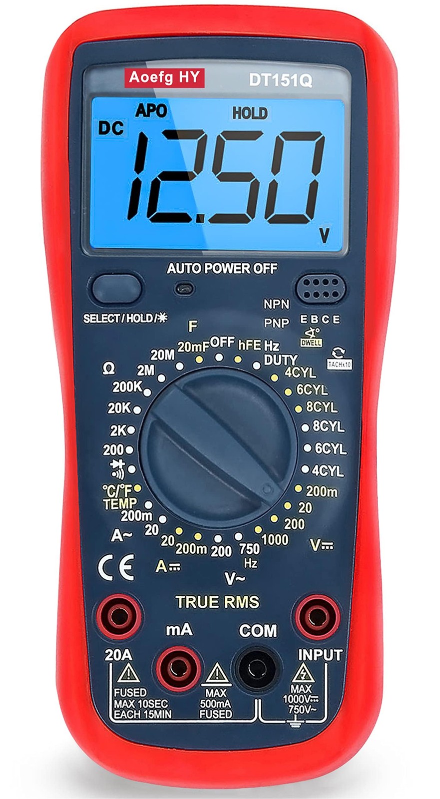 Multímetro Automotriz, True RMS CAT III 600V, Probador de Voltaje/Corriente AC/DC, T...- - Image 2
