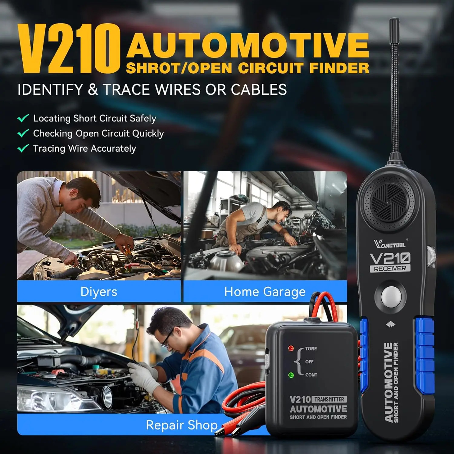 Probador de circuitos automotriz 6-42V buscador abierto corto herramienta analizador de reparación de automóviles- - Image 3