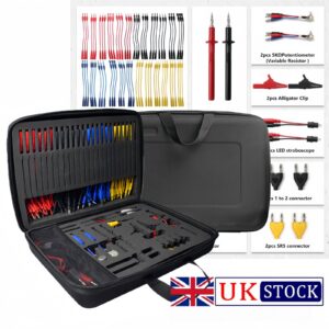Kit de sonda trasera automotriz multímetro cables de prueba clips de cocodrilo herramienta de alambre 92 piezas-