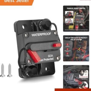 Disyuntor versátil 60A con reinicio manual para baterías y accesorios-