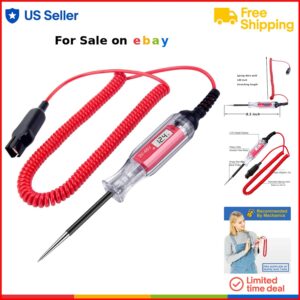 Probador de Circuito Digital 3-48V LCD Cable de Resorte Automotriz Luz de Bajo Voltaje-