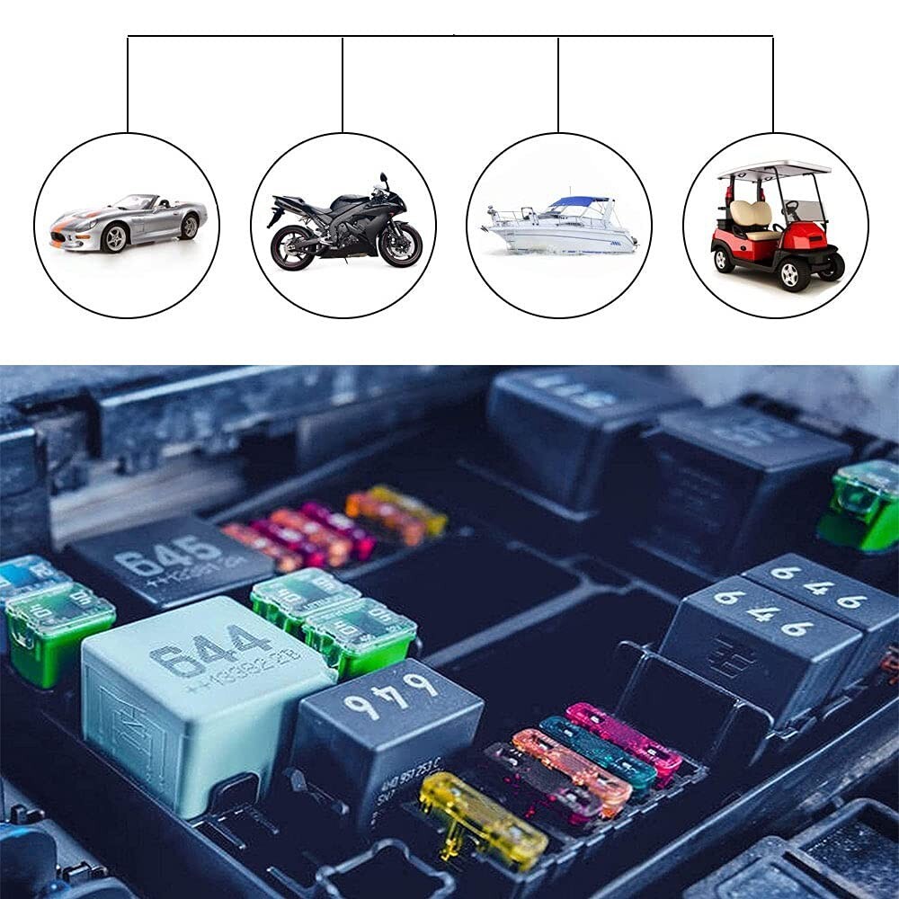 Juego de fusibles de hoja de coche 10x microfusibles 5A - 35A fusibles de repuesto automotriz 12-24V- - Image 5