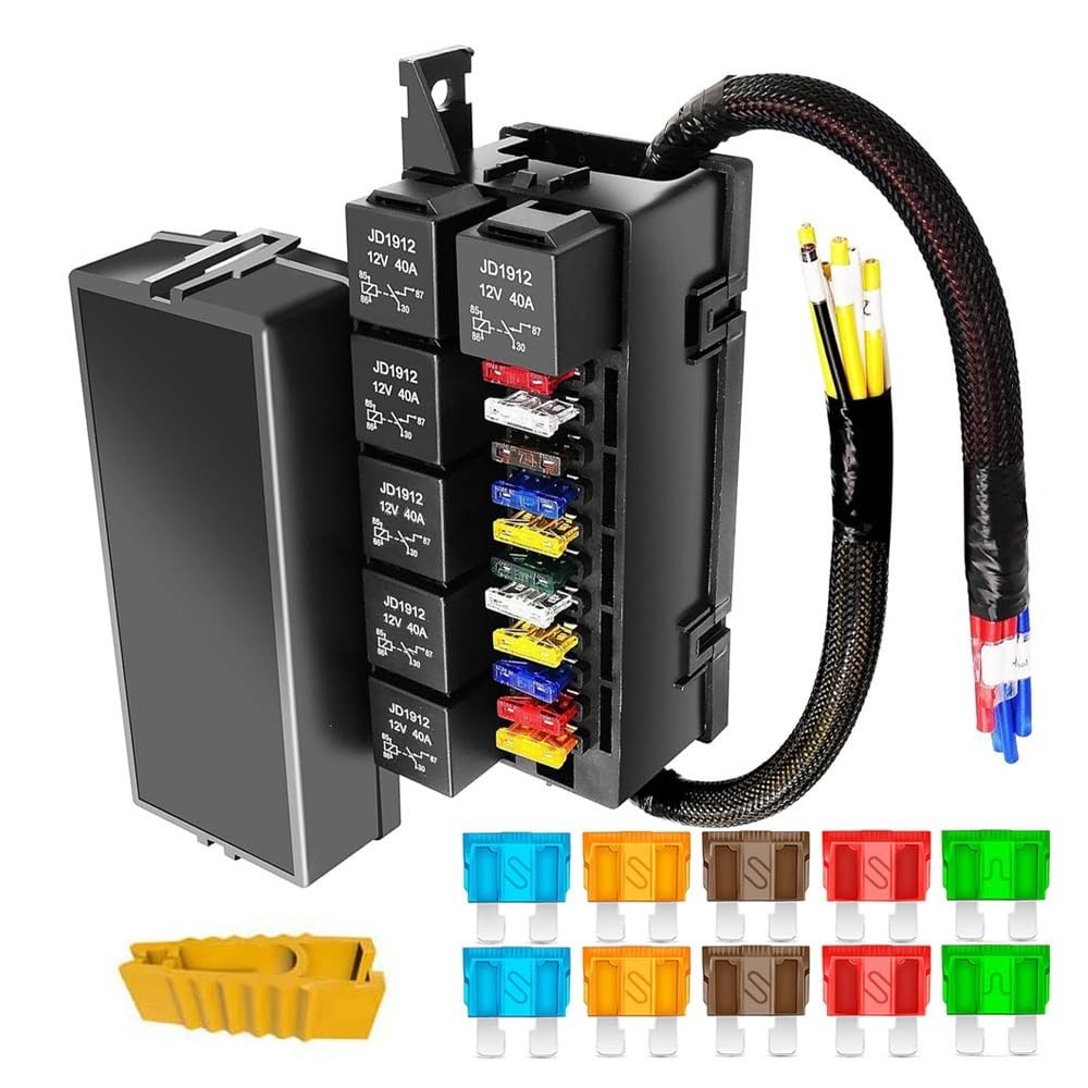 Caja de fusibles de relé automotriz y marina de 12 V con 11 fusibles - conveniencia precableada- - Image 3