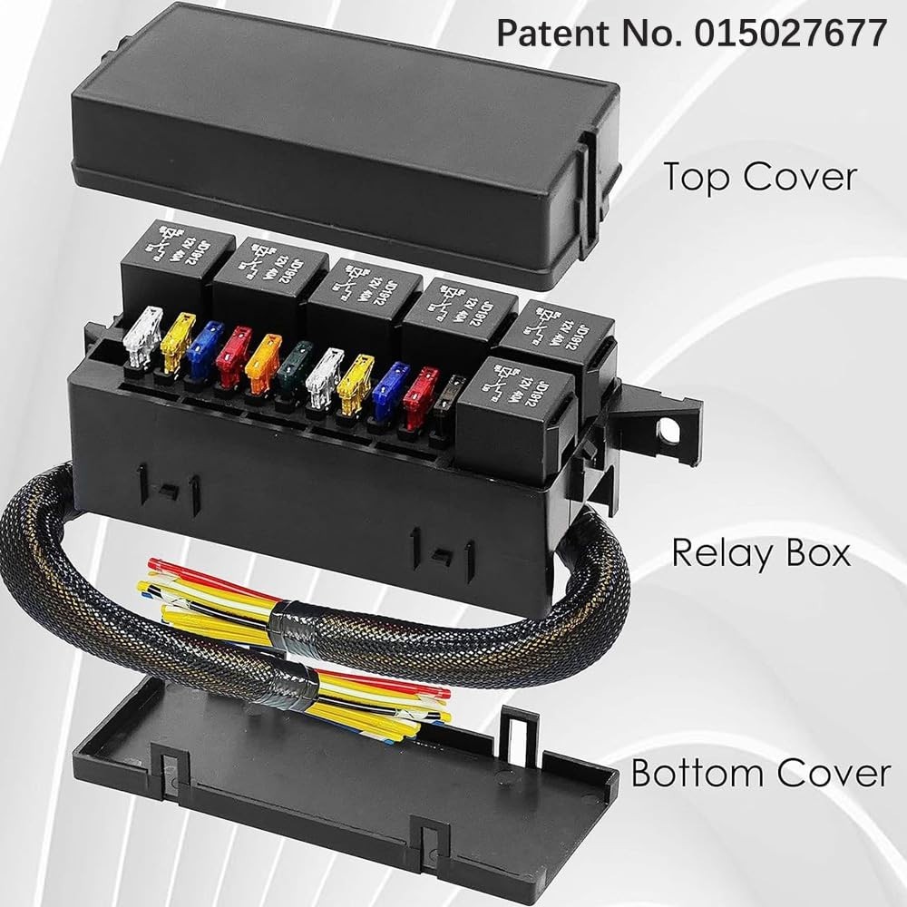 Caja de fusibles de relé automotriz y marina de 12 V con 11 fusibles - conveniencia precableada- - Image 4