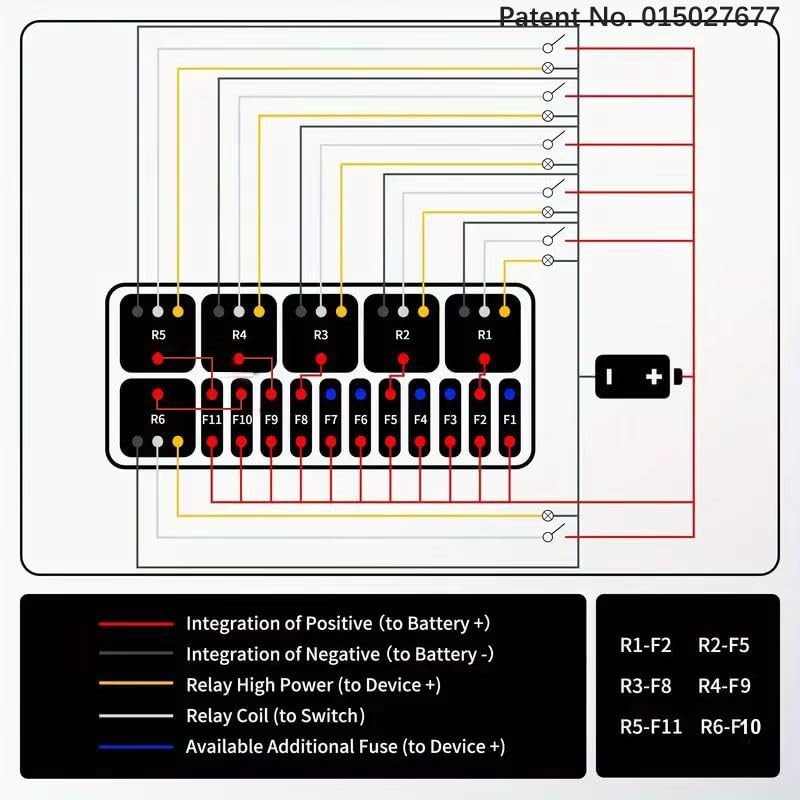 Caja de fusibles de relé automotriz y marina de 12 V con 11 fusibles - conveniencia precableada- - Image 5