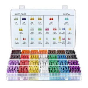 Kit surtido de fusibles de coche de 300 piezas, 160 mini cuchillas fusibles automotrices + 90 estándar Au-