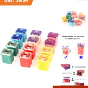 Paquete de fusibles surtidos duraderos de bajo perfil - perfecto para camiones, automóviles, SUV y barcos-