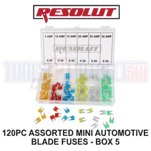 Mini fusibles de hoja automotriz surtidos Resolut 120 piezas de 5 a 30 amperios 2976-