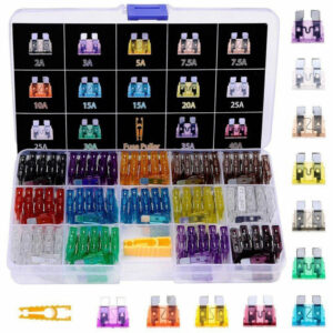Surtido de fusibles automotrices 140 un. 2A-40A juego de fusibles de hoja media para enchufe de coche-