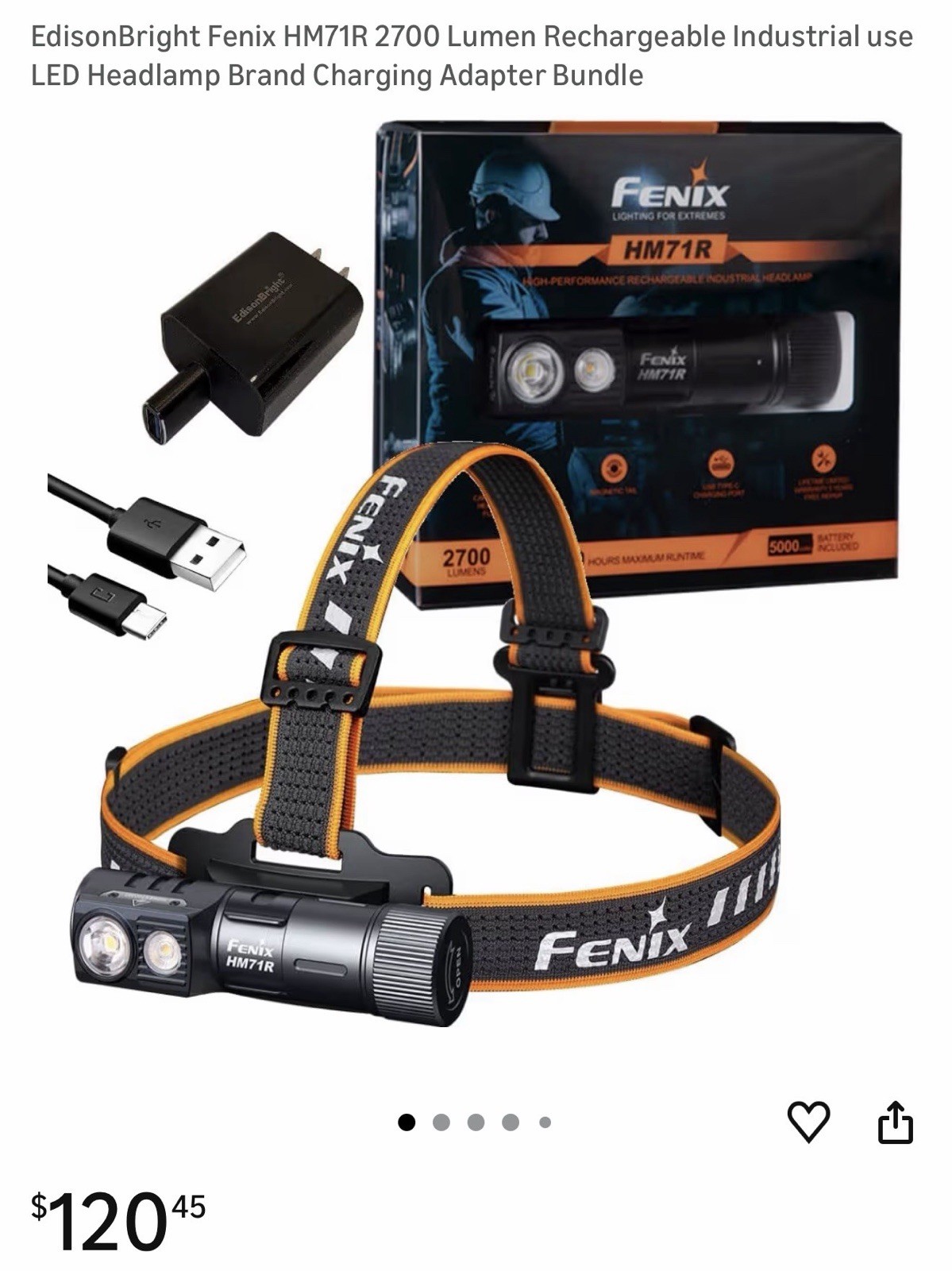 Faro recargable Fenix HM71R 2700 lúmenes USB-C- - Image 4